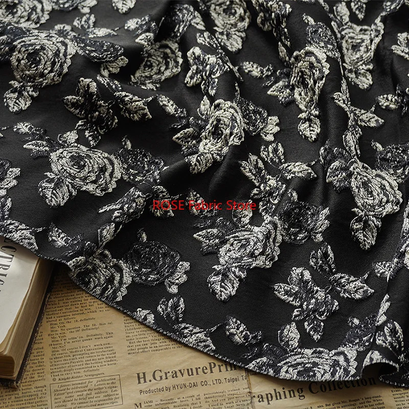 

1 meter Yarn Dyed Embossed Jacquard Fabric Polyester Soft Drape Women's Luggage Shoes Dress Sewing Fabric