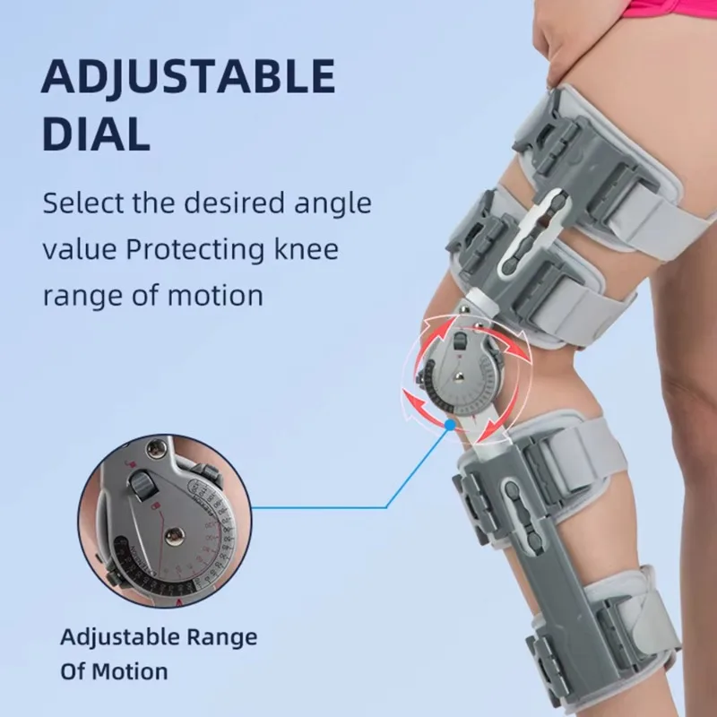 Wholesale Durable Reusable Adjus       Hinged Knee Brace Rom Post Op Knee Support Orthosis Immobilizer Protector