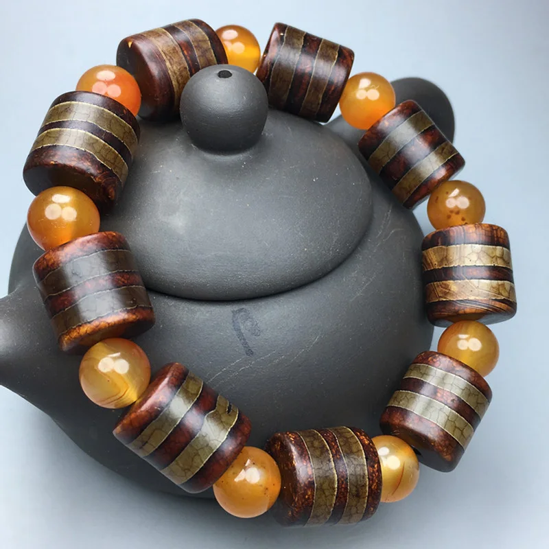 

One yuan auction for natural Tibetan Heavenly Beads, rare bucket beads, bracelets, men's jade bracelets