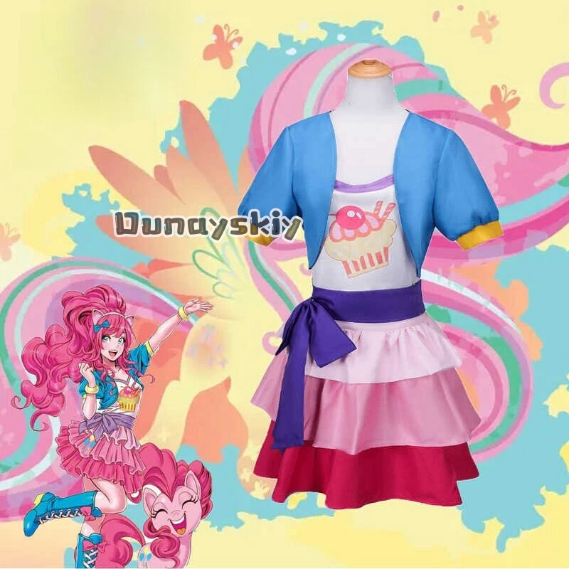 Twilight Sparkle Pinkie Pie Fluttershy Wig Dress Anime Cosplay Costume Halloween Carnival Party Uniform Outfits for Women - view 3