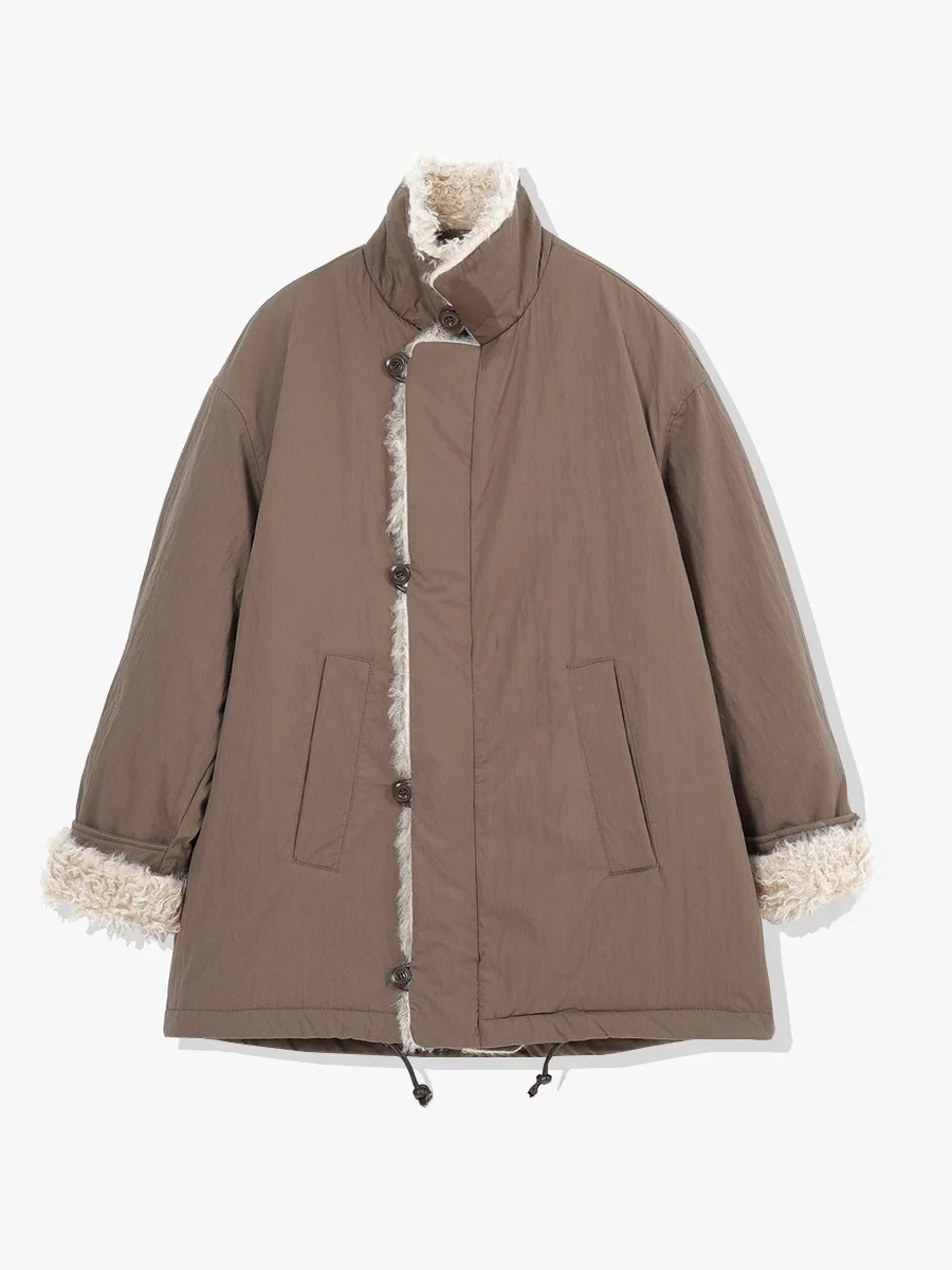 

Зимнее пальто Zimode с меховым воротником: модное, универсальное, свободного кроя, премиум-класса, новинка, хлопковая куртка