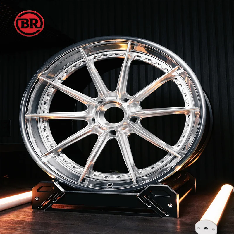 BORUI Custom 2-Piece Monoblock Design Polish Alloy Concave Forged Wheel 15-24 Inch Passenger Car Racing Wheel Rim 24 Inch Wheel