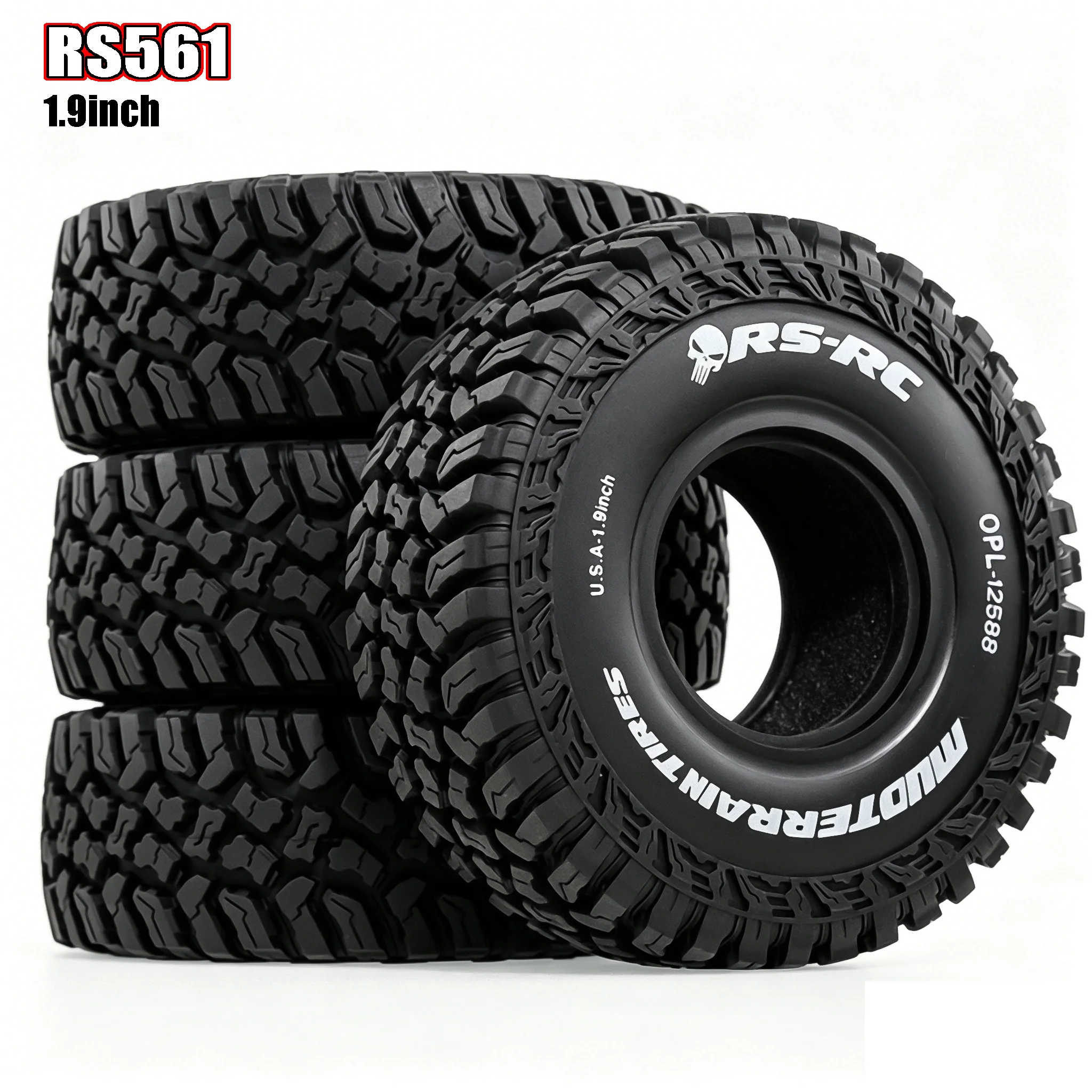 

RED SPIDER 4Pcs 1.9 Inch Rubber Rock Crawler Tires 120mm Tyre for 1/10 RC Crawler Axial SCX10 SCX10 II 90046 AXI03007 TRX4 TRX6
