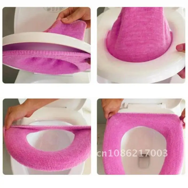 

New O-shape Toilet Seat Bidet Cover Washable Soft Winter Warmer Mat Pad Cushion with Handle Closestool 1pc Bathroom Toilet Seat