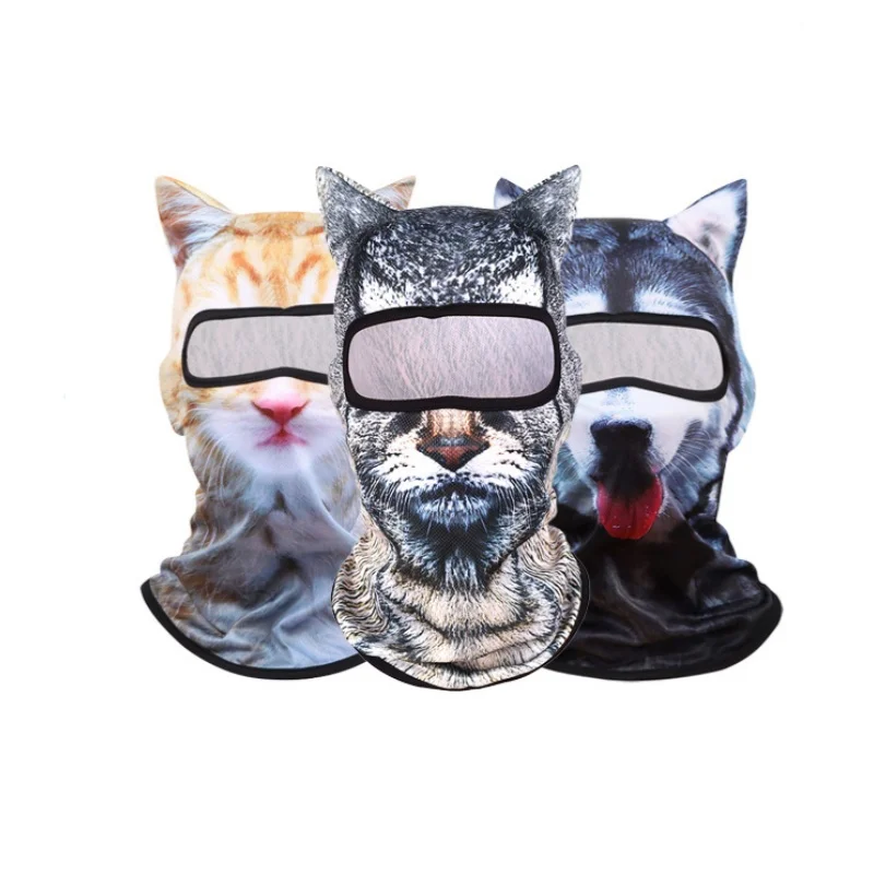 

Summer Sunscreen Outdoor Face Mask 3D Animal Pattern Printed Headcover Anti UV Motorcycle Riding Breathable Headcover