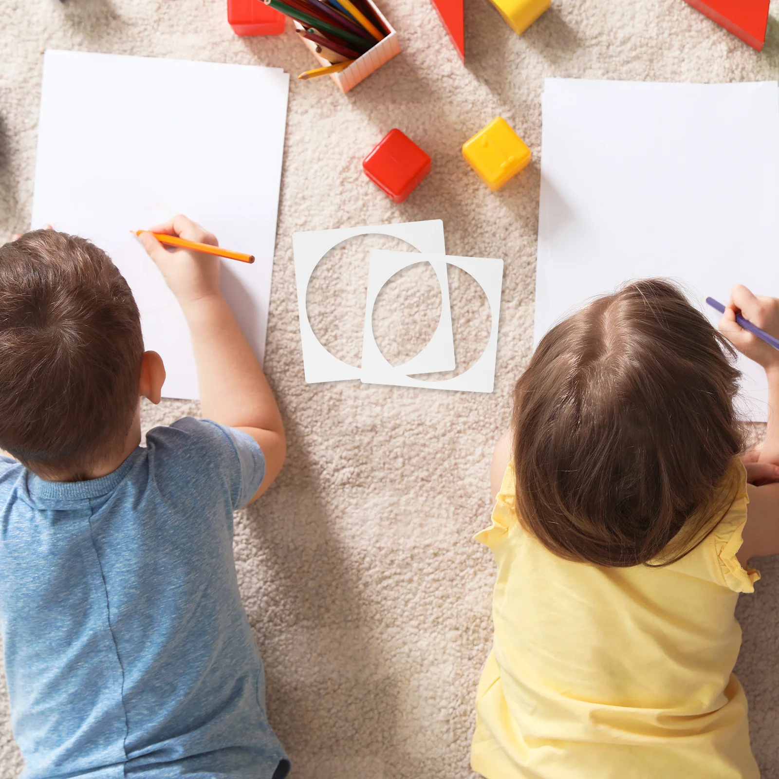 8 قطعة الإستنسل دائرة البلاستيك قابلة لإعادة الاستخدام DIY قوالب أحجام مختلفة اللوحة الحرفية سكرابوكينغ مشاريع فنية الهندسة الزخرفية