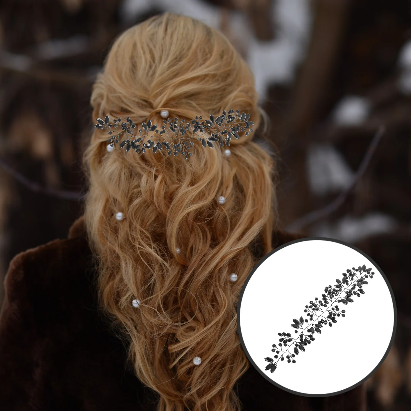 

Bridal Vine Rhinestone Wedding Headpiece For Bride Elegant Hair Jewelry Women Party Accessories Sparkling Hair Vine