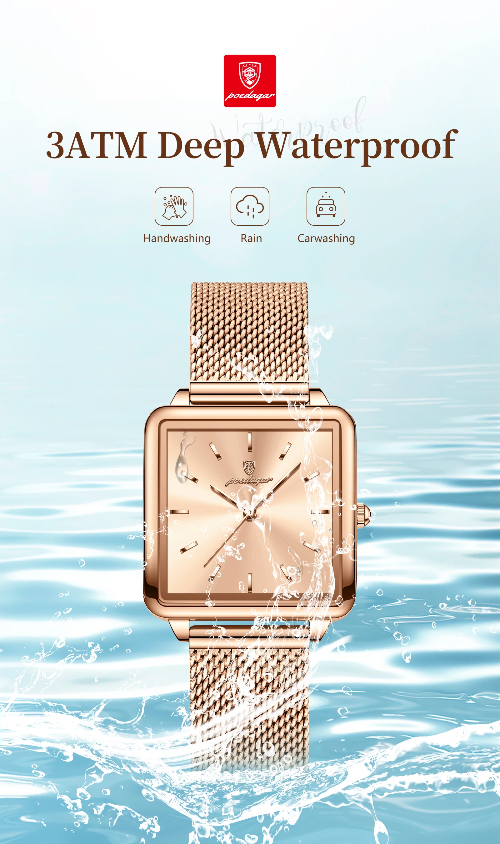POEDAGAR Platz Mode Damen Uhr Wasserdichte Edelstahl Mesh Uhr Für Frau Elegante frauen Quarz Uhren Weibliche Reloj – Detail 8