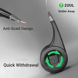 2UUL DW21 Solder Away 2.0m*2mm Quickl Withdrawal Pure Copper Desoldering Wick for Mobile Phone PCB Motherboard BGA Repair Tool