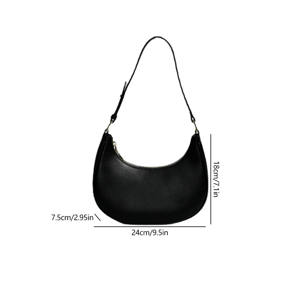 Borsa a tracolla moda mezza luna borsa da ascella da donna elegante in pelle PU borsa ascellare solida di alta qualità borsa di design di lusso