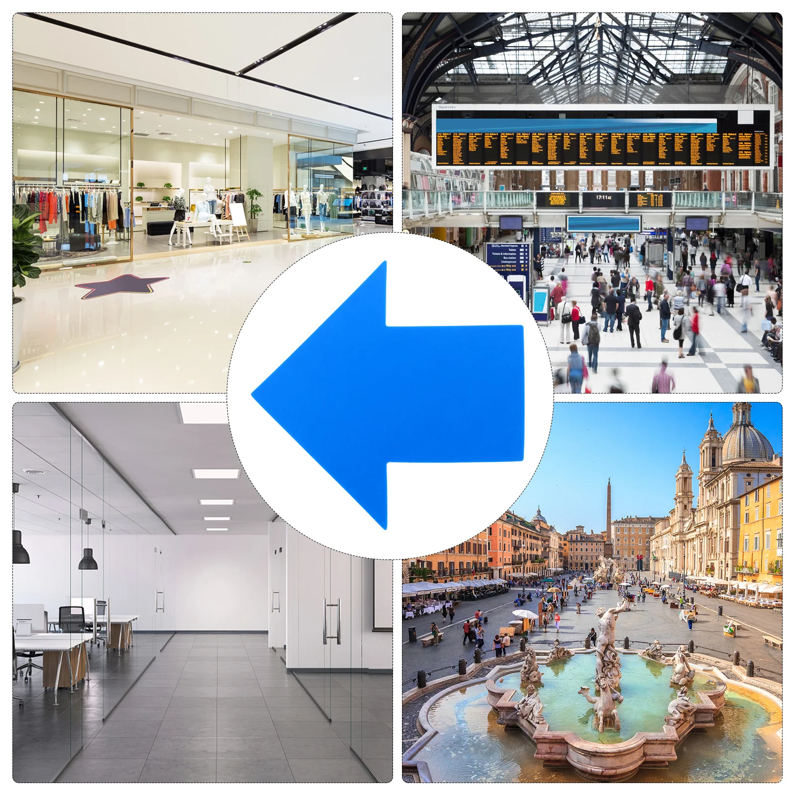 

12pcs Floor Stickers Permanent Adhesive Waterproof Uv Resistant For Indoor Outdoor Traffic Directional Decals