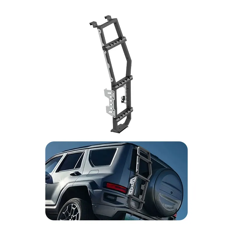 

Black Steel Tailgate Climbing Ladder Off-road 4x4 Modification Parts Door Side Rear Hatch Ladder for Tank 700