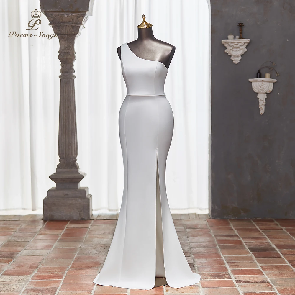 Sophistica One-Shoulder Evening Dress with Mermaid Silhouette and Side Slit vestidos de noche Perfect for Formal Events