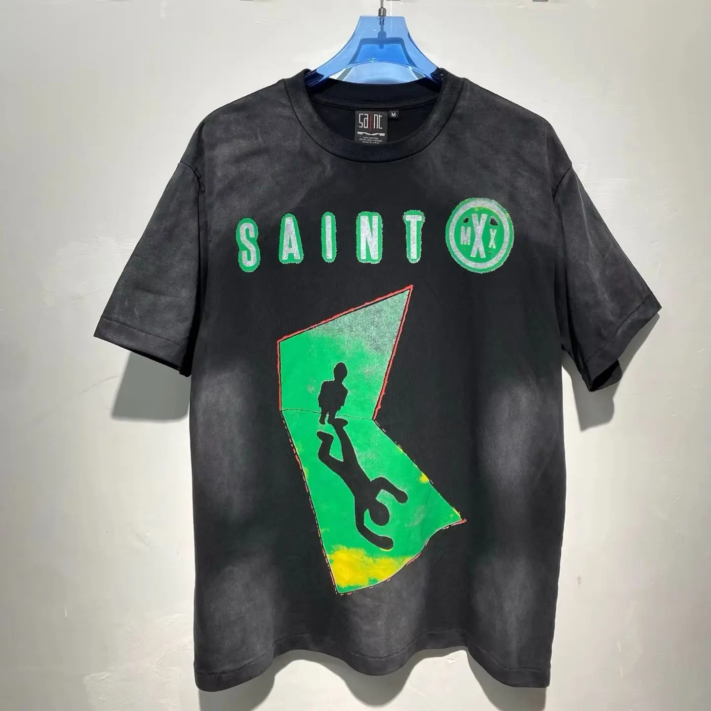 Men And Women Clothing Washed Abstract Pattern Print Casual Loose Washed Style Short Sleeve T-shirt