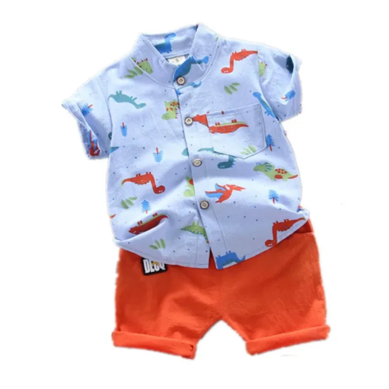 New Summer Baby Boys Clothing Children Fashion Cartoon Pattern Shirt Shorts 2Pcs/Set Toddler Casual Clothes Suit Kids Tracksuits