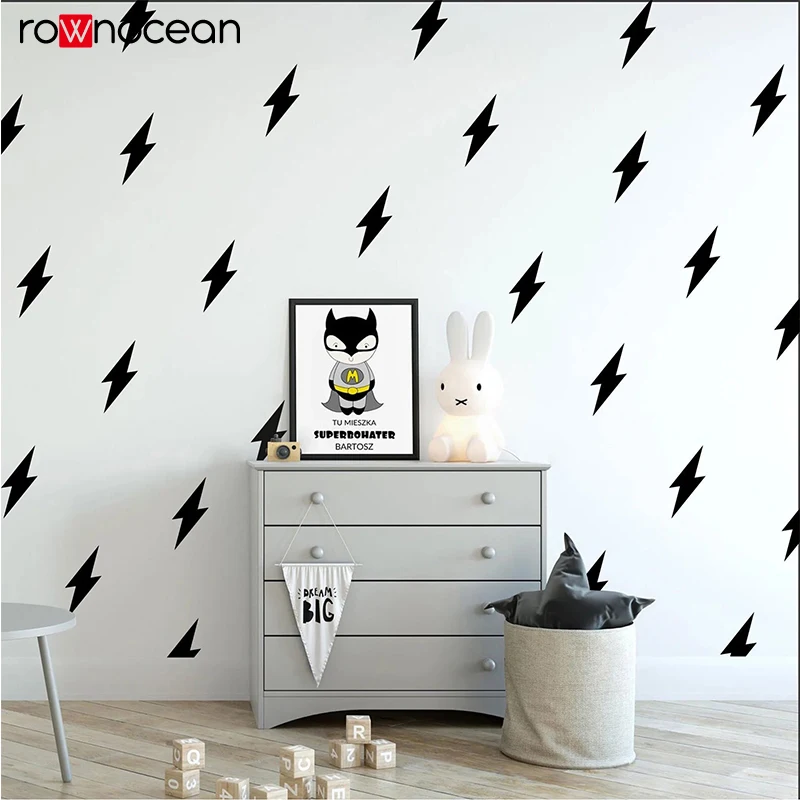 30pcs/Set of Modern Lightning Bolt wall decals set stickers wall pattern decals confetti decals 4inch  E967