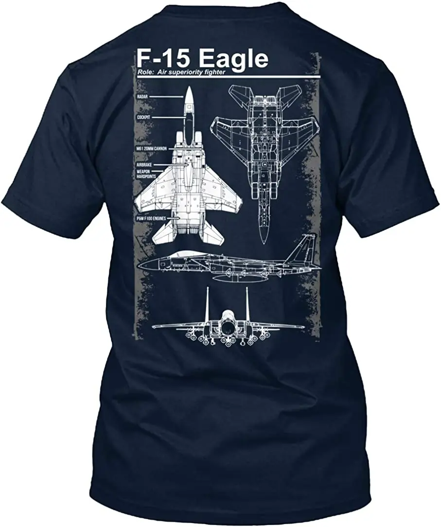 F-15 Eagle Fighter Aircraft Men T-Shirt Short Sleeve Casual 100% Cotton O-Neck Summer Shirt Two Side Print