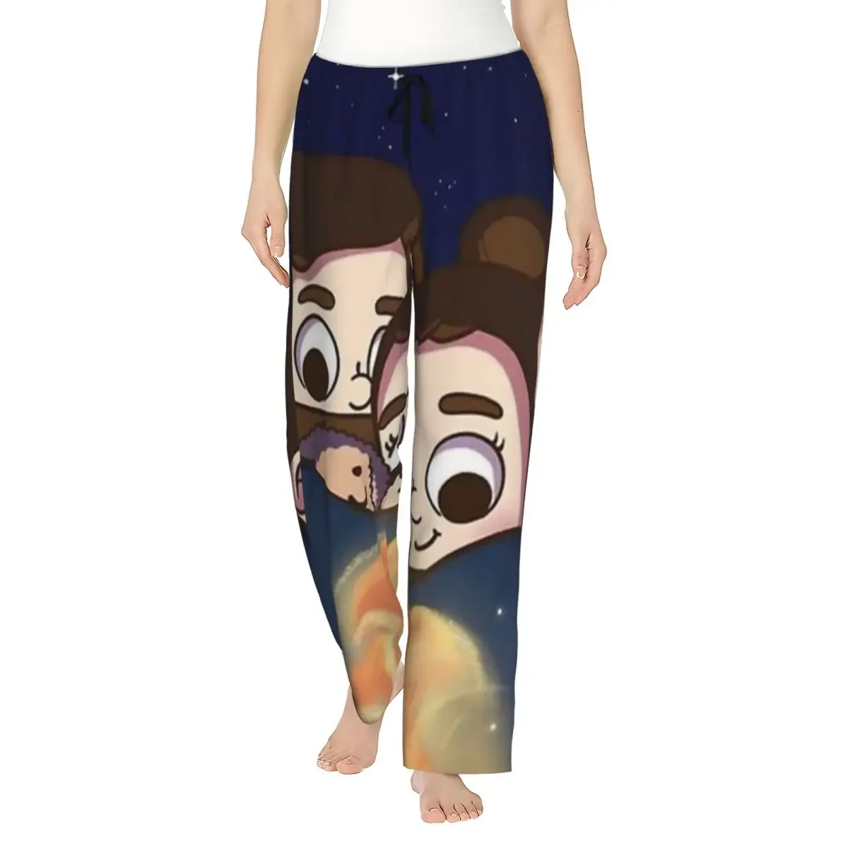 

Женские пижамные брюки Custom Pibubear для дома и сна с карманами