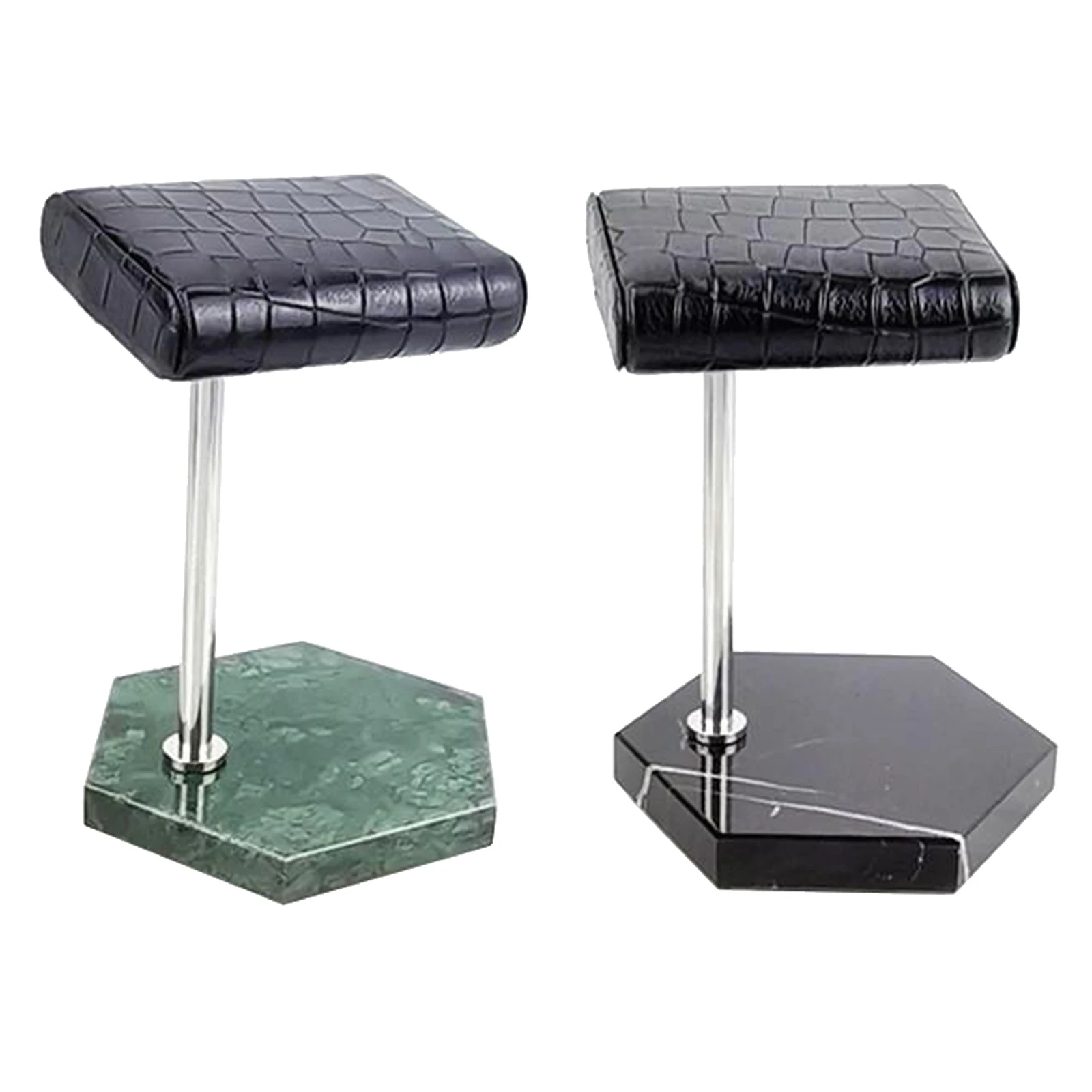 PU Leather Watch Stand Natural Marble Base Watch Accessory Organizer