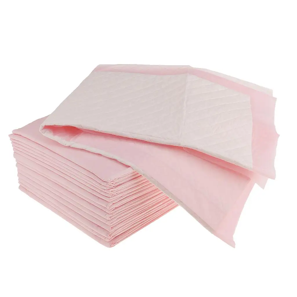 

15 Pieces Adult Urinary Incontinence Disposable Bed Underpads 60x60cm Pink