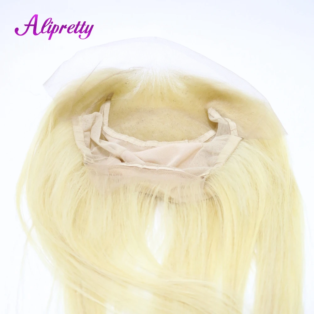 Alipretty 13x4 Lace Frontal Closure With Cap 613 Color Blonde Straight Frontal Closure Human Hair Pre Plucked Hairnline