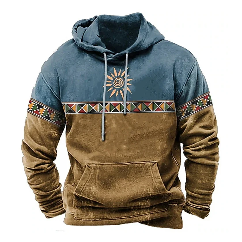 

Men's Pullover Hoodie Sweatshirt Vintage Long Sleeve Tribal Prints Casuals Spring & Fall for Men/Women Outerwear Streetwear