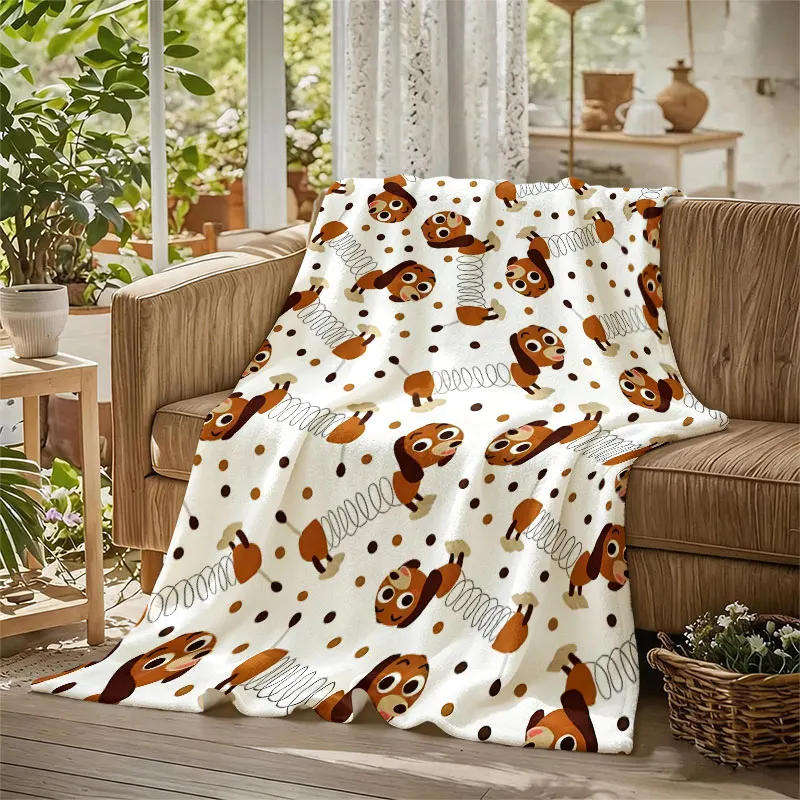 Springy Sausage Dog Flannel Blanket Warm Soft Halloween Christmas Decorative Couch Warm Cozy All-Season Gift