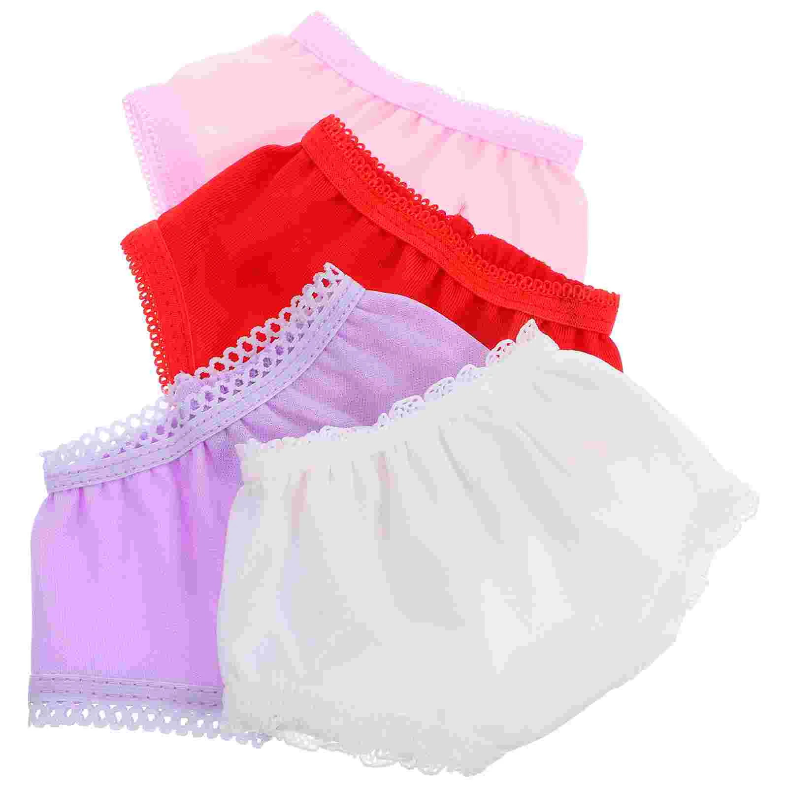 

4 Pcs Clothing Underwear Staff Baby Toys Dress Up Accessories Polyester Panties Reusable