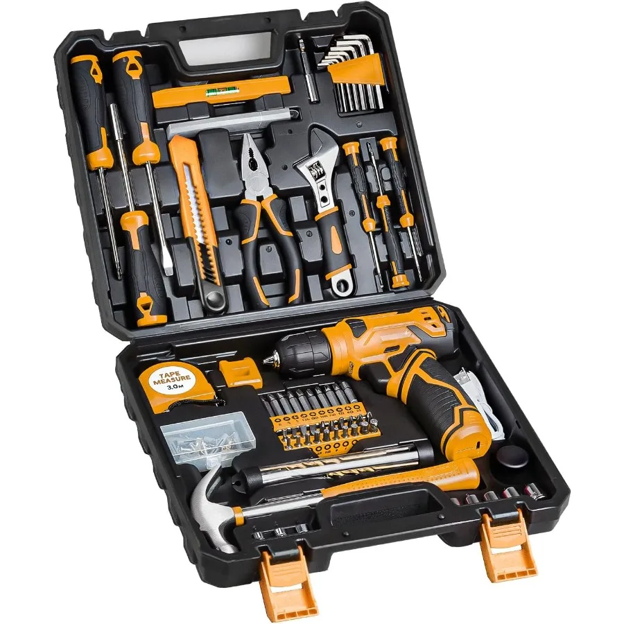 

8V Cordless Drill Tool Set with 132Piece Toolbox for Home Repairs and DIY Projects Compact Hand Drill Kit Ideal for Homeowners