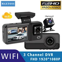 3 cámaras de coche DVR WIFI 1080P lente de 3 canales dentro de la cámara de salpicadero del vehículo DVR de tres vías grabadora grabadora de vídeo Dashcam videocámara