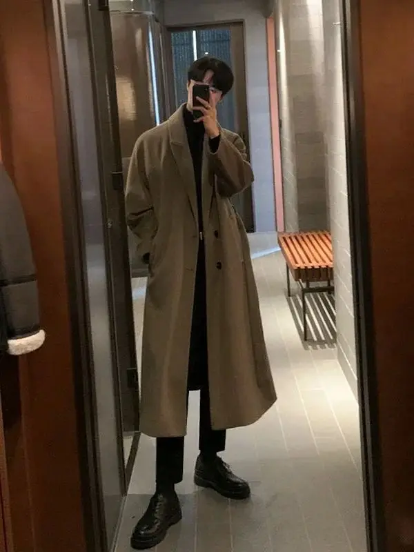 

Korean Style Men's Loose Casual Single-breasted Overcoat Cleanfit Sportswear Outdoor Clothing for Active Lifestyle