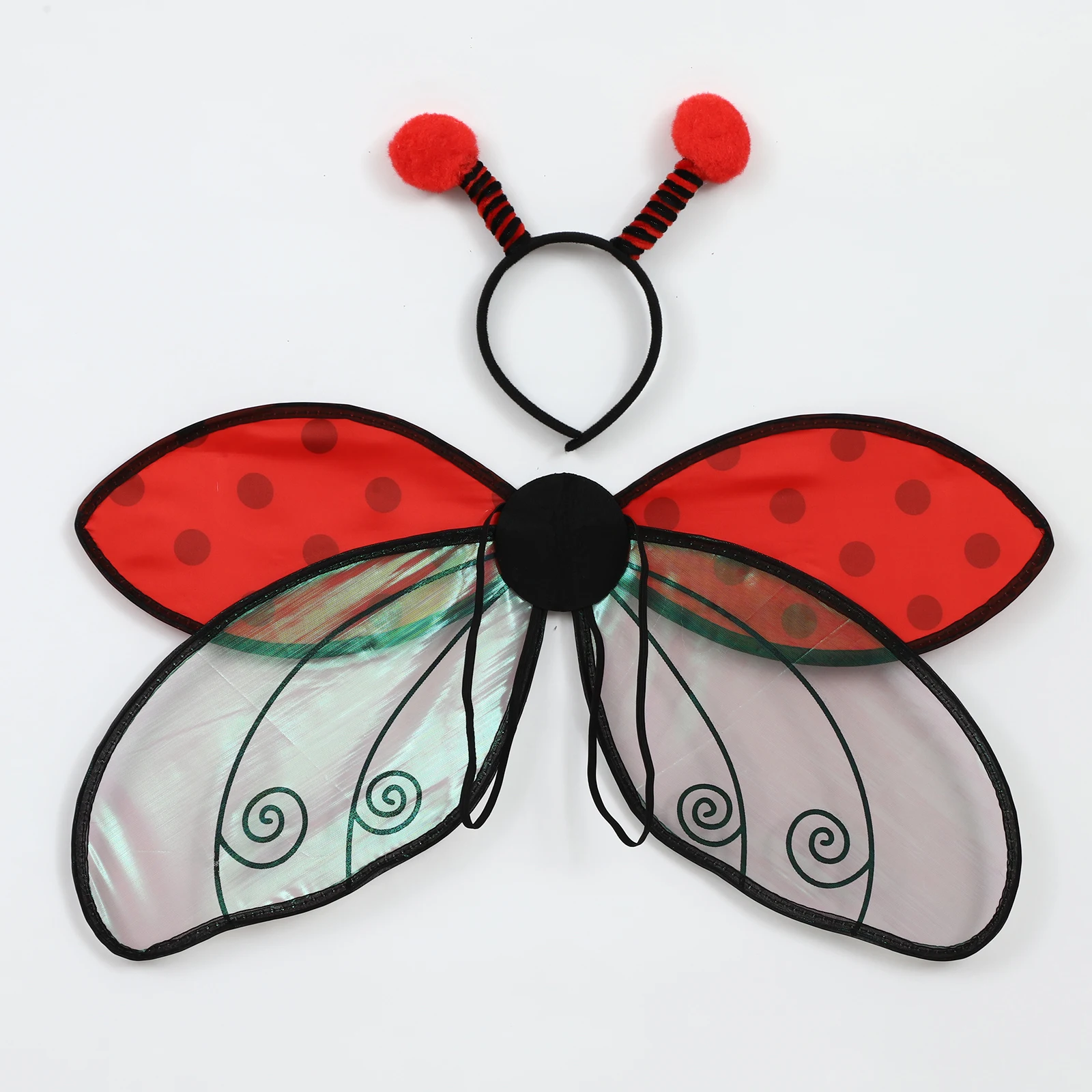 Aile de coccinelles pour adultes et filles, Costumes d'halloween, ailes d'abeille, bandeau pour scène, Cosplay, accessoires de mascarade, aile d'insecte