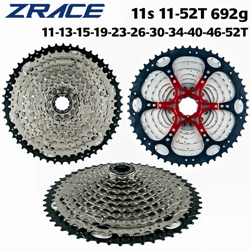 ZRACE Bicycle Cassette 11 Speed MTB Bike Freewheel 11-46T / 11-50T / 11-52T Aluminum Alloy Bracket, 11s CASSETTE