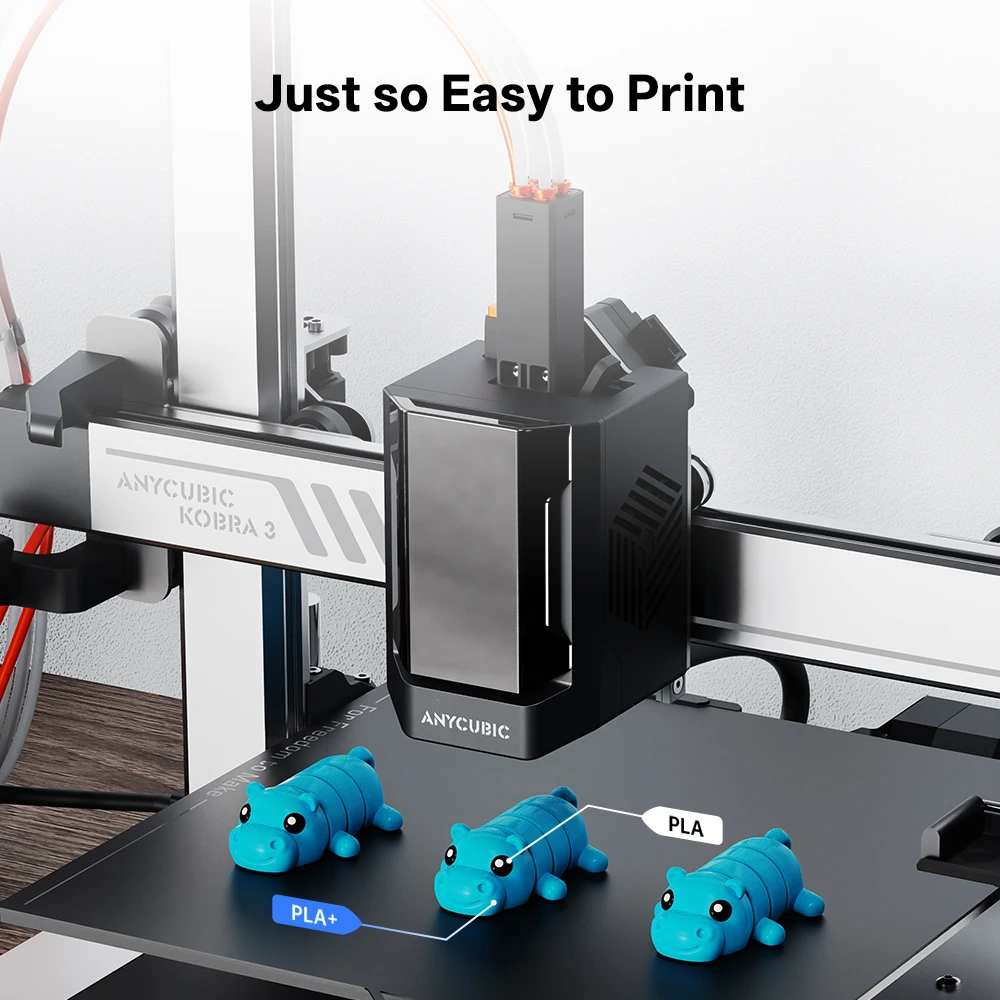 ANYCUBIC PLA Plus Filament PLA + طابعة ثلاثية الأبعاد pla مواد الطباعة صلابة خيوط ملونة لـ Kobra 3 V2 Combo S1 Combo