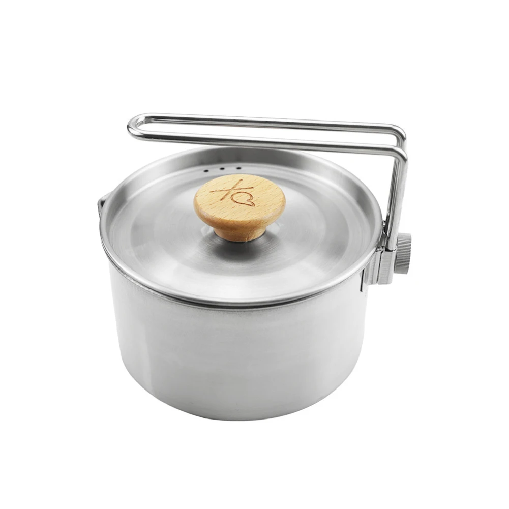 13.2 * 13.2cm Coffee Pot Strong Thermal Stability Stainless Steel Kettle Stainless Steel Natural Color Camping Set Pot 420g