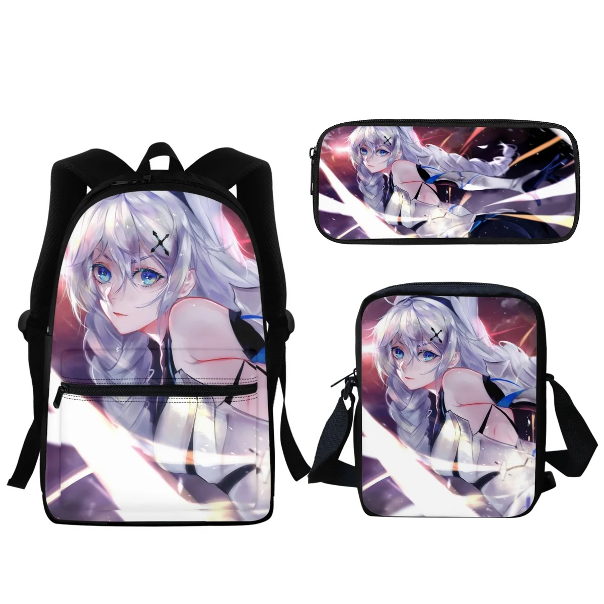 

3pcs/set Girls Backpack School Bag Honkai Impact 3rd Printed Backpack Kids High Quality Travel Satchel Gift Mochila Infantil