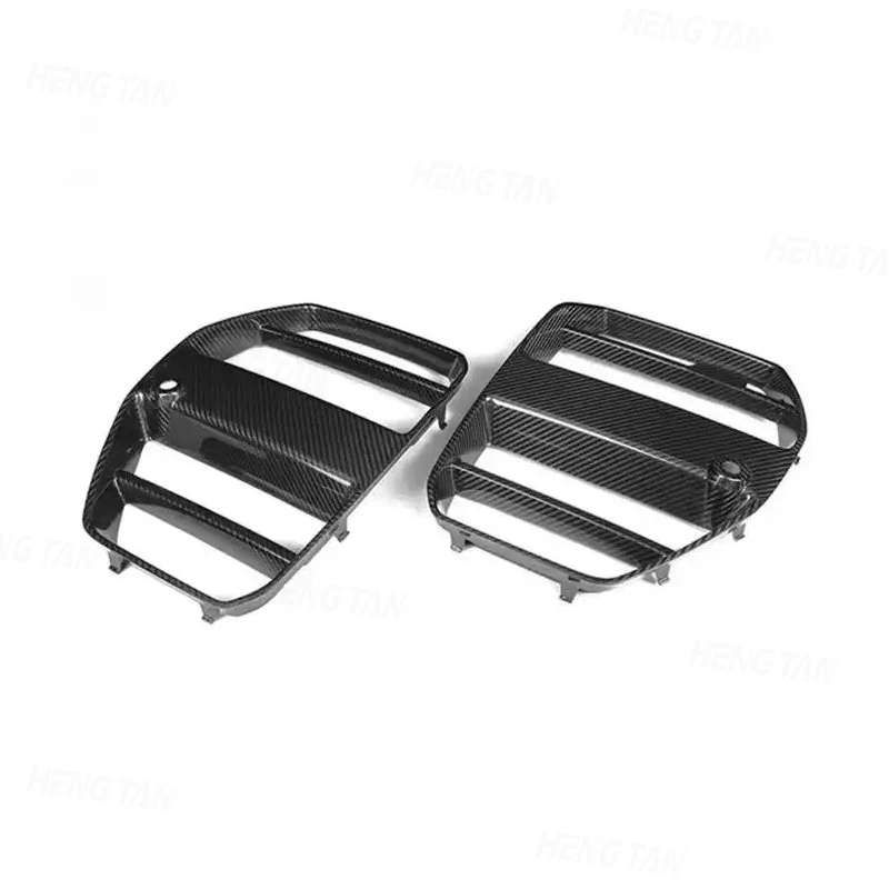 S Style Dry Carbon Fiber Car Front Intake Grille Air Vent Cover Trim Foglamp Mesh Frame For BMW M3 G80 M4 G82 G83 2021+ Body kit