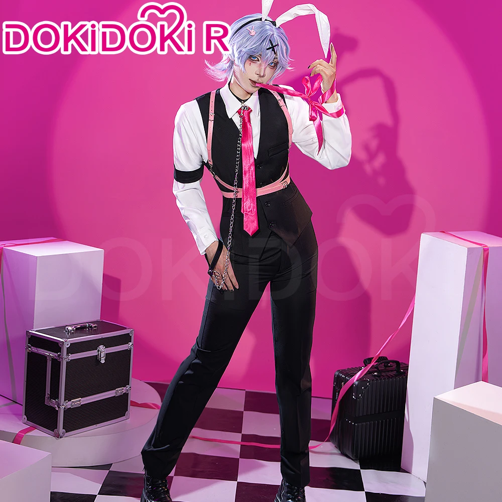 متوفر في المخزون أزياء Mikuu Doujin التأثيرية 【S-3XL】DokiDoki-R Mikku أزياء تنكرية بفتحة أرنب للرجال Ver Halloween #1