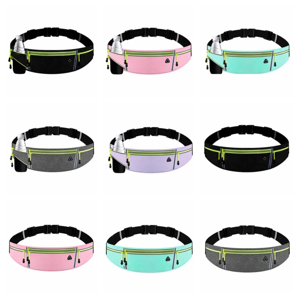 مع حقيبة زجاجات، حقائب خصر للجري، متعددة الوظائف، خفيفة الوزن، حقيبة جري ماراثون، حقيبة هاتف رياضية مقاومة للماء