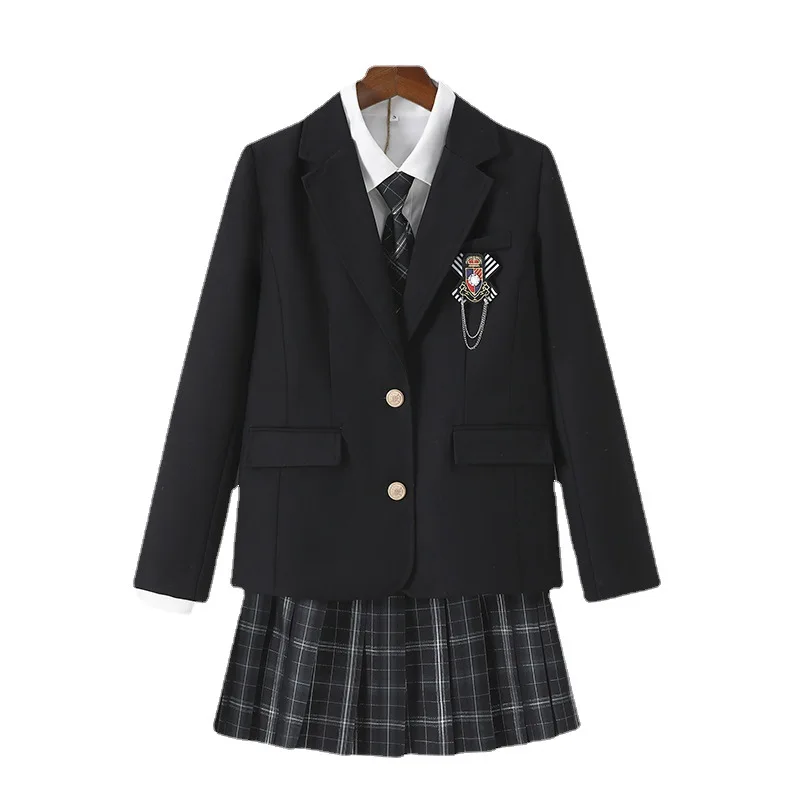 Giacca uniforme scolastica Jk moda scuola giapponese, giacca con risvolto grigio primavera e autunno abbigliamento a maniche lunghe stile College