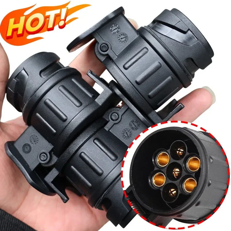 13 Pin Plug to 7 Pin Socket Trailer Adapter 12V Waterproof Towbar Electrical Converter for Caravan Towing Light Connector