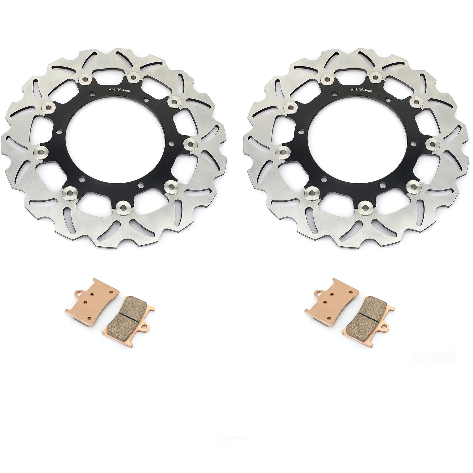

Front Brake Discs Disks Rotors Pads For Yamaha YZF R1 1998 1999 2000 2001 2002 2003 2004 2005 2006 2007 08 09 10 11 12 13 14 Set