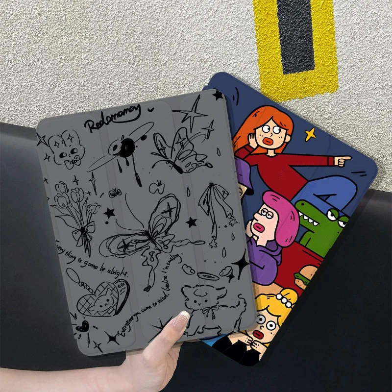 ISub-Étui souple en TPU avec impression de fille de dessin animé, Smart Cover, iPad Air 5 Air 4 8.3, Pro 11, 2e, merveilleuse, 4e génération, 2017, 10.5 pouces, Mini6, ISub 10.9