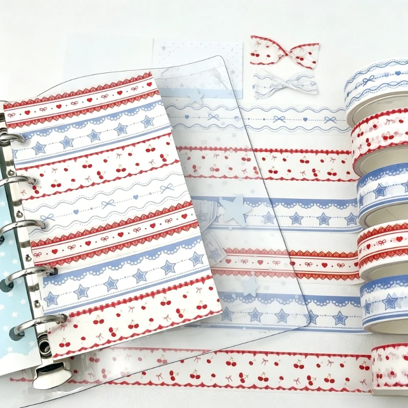 2/4pcs Cherry Star Style Decorative Tape Cute Cartoon Creative Washi Tape School Stationery 5M/Roll view 5
