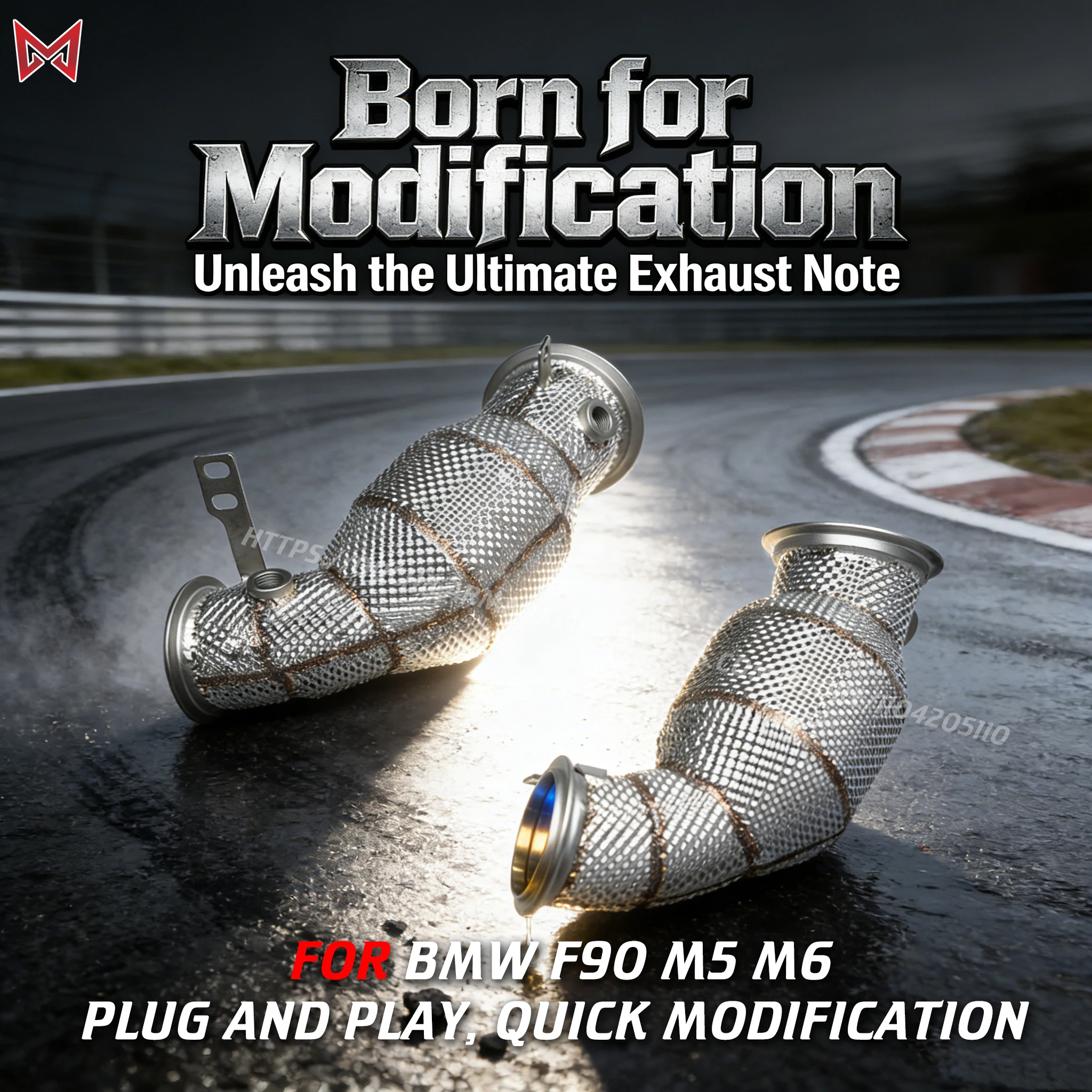 

Catalyzed Downpipe Catless for BMW F90 M5 M6 SS304 Performance Exhaust pipe with heat shield Increased power