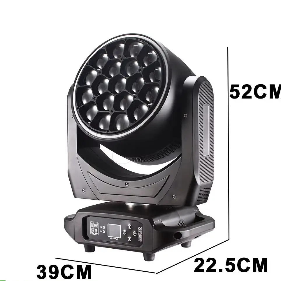 

2PCS YUER LED 19x40W RGBW Beam Zoom Wash Effect Bee Eye Effect Strobe Stage Lighting Dj Disco Concert Bar Night Dance Lighting