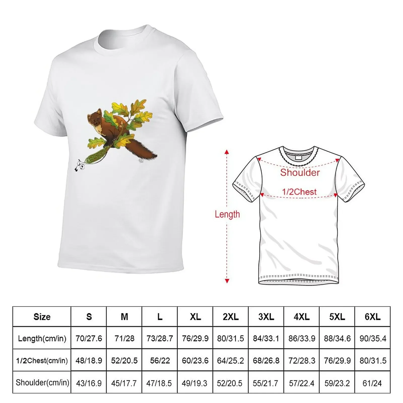 Pine Marten T-Shirt korean fashion plus sizes shirts graphic tee plus size men clothing