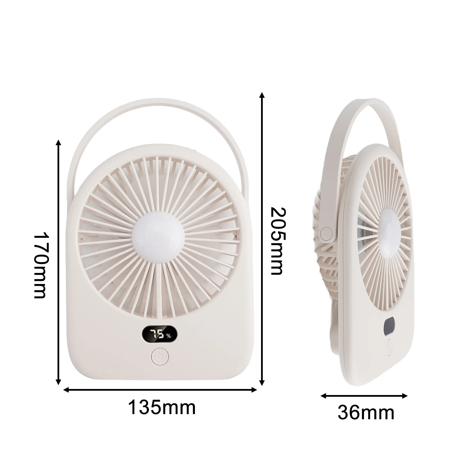 Hanging Dual-purpose Fan Light Usb Portable Digital Display Small Ceiling Fan Ultra Quiet Foldable Desktop Fan Mini Fan Office