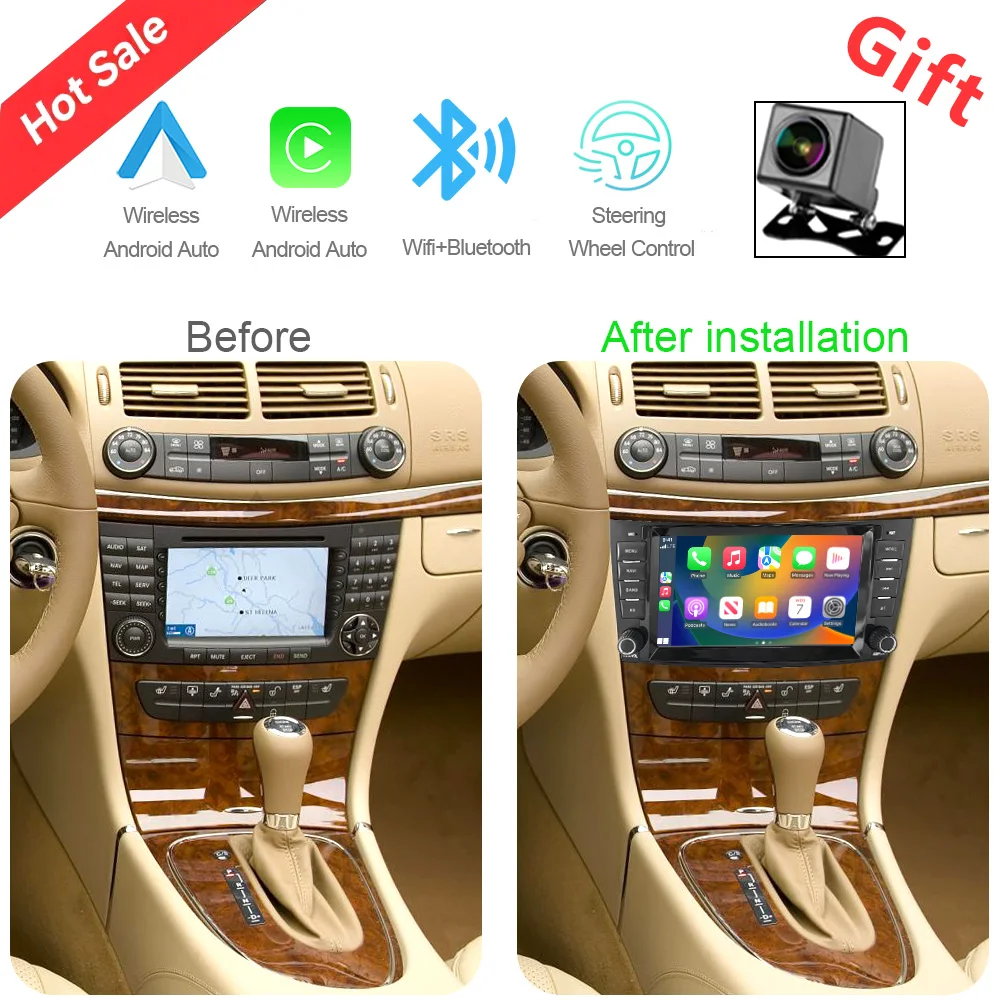 

CHSTEK Car Radio Android 13 For Mercedes Benz E-Class W211 GLS W463 W209 CLS W219 Carplay Multimedia Aduio GPS WIFI BT Autoradio