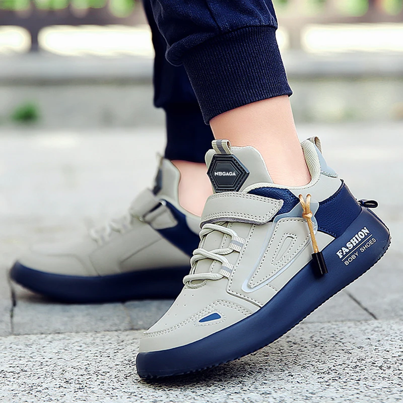 

New Leather Kids Running Shoes Fashion Children Casual Walking Student Tennis Sneakers Non Slip